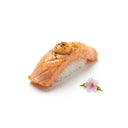 Braised Salmon Nigiri, Spicy Mayo, Lime